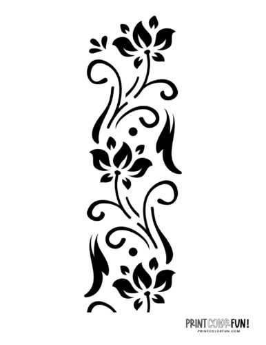 Flower stencil designs - print or craft cut (5)