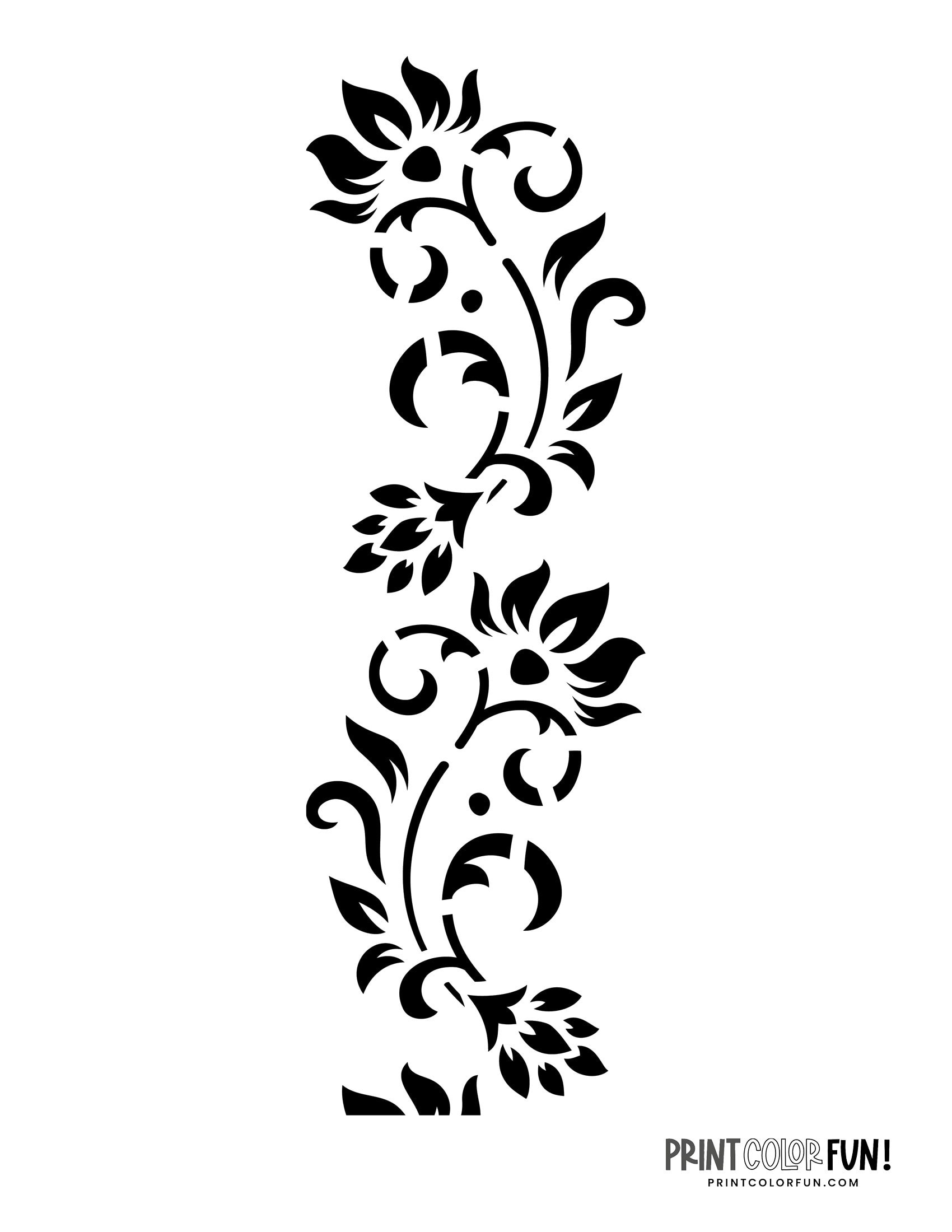 10 free flower stencil designs for printing & craft projects, at ...