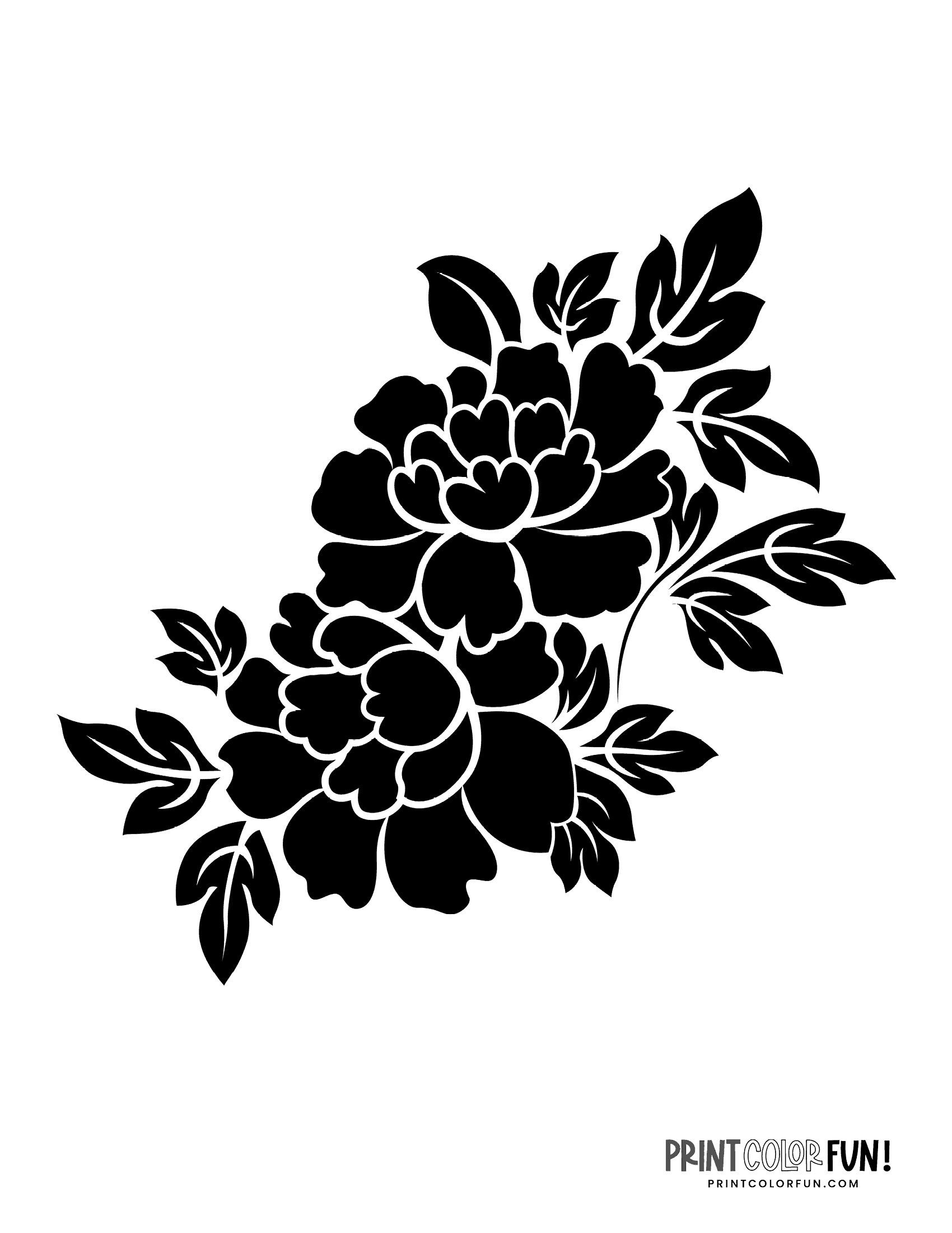 10 free flower stencil designs for printing & craft projects, at