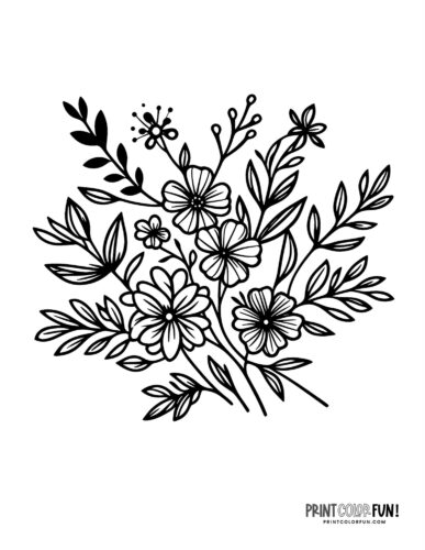 Flowers growing (3) coloring page at PrintColorFun com from PrintColorFun com