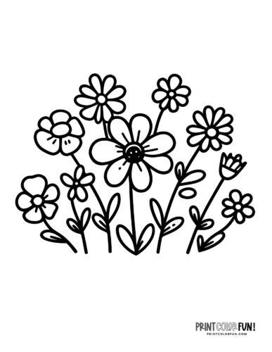 Flowers growing (6) coloring page at PrintColorFun com from PrintColorFun com