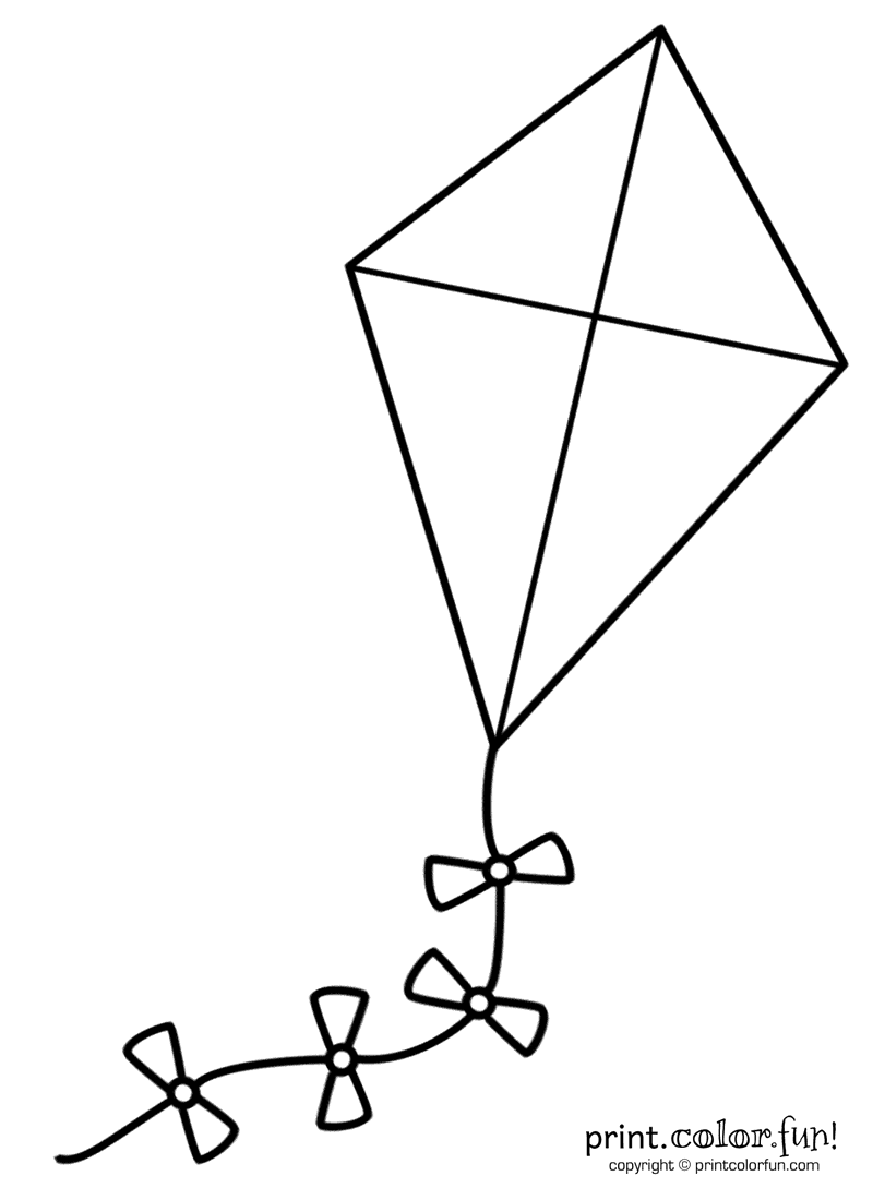 Big kite coloring page - Print. Color. Fun!