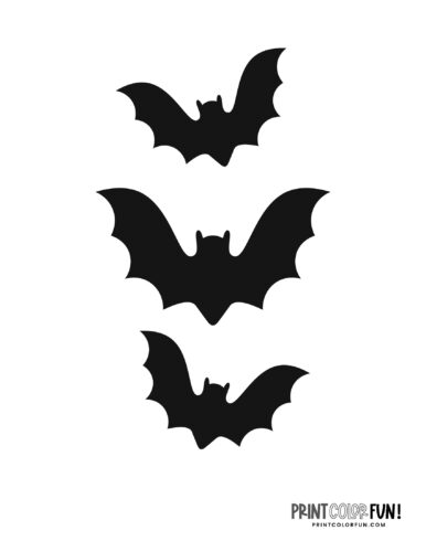 Flying bat silhouettes (2)