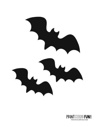 Flying bat silhouettes (3)