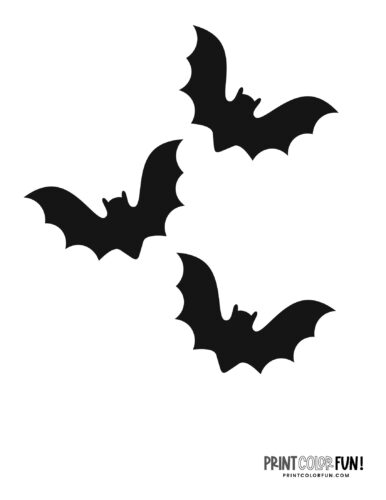 Flying bat silhouettes (4)