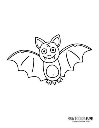Flying vampire bat coloring printable