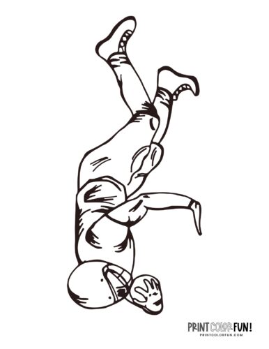 Football player coloring pages Free sports printables (2)