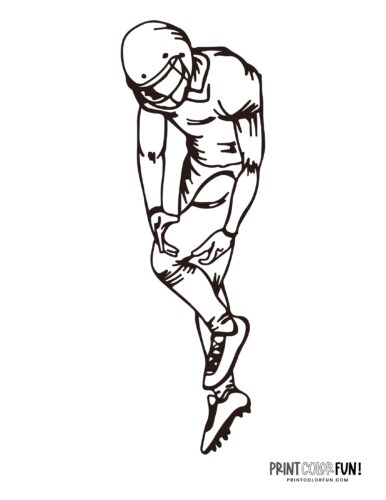 Football player coloring pages Free sports printables (3)
