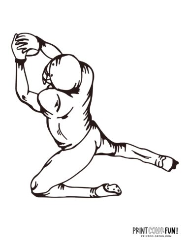 Football player coloring pages Free sports printables (4)