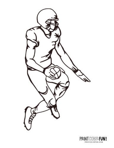 Football player coloring pages Free sports printables (5)