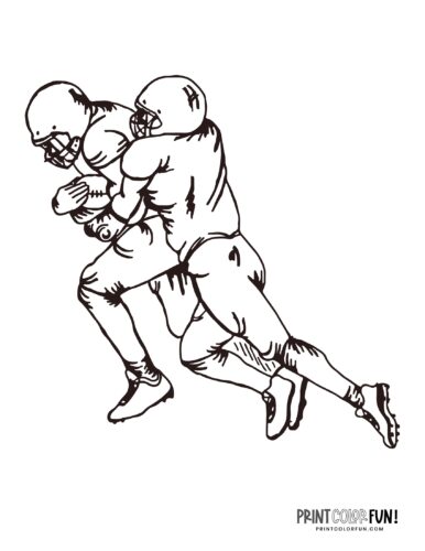 Football player coloring pages Free sports printables (6)