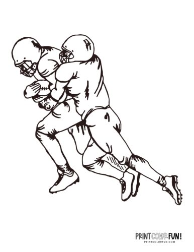 defensive line football player coloring pages