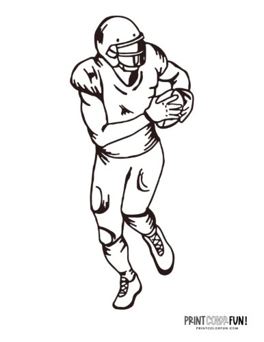 Football player coloring pages Free sports printables (7)