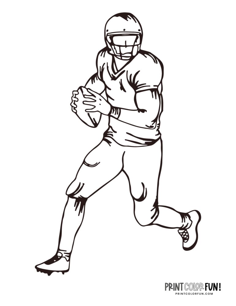 14 football player coloring pages: Free sports printables, at ...