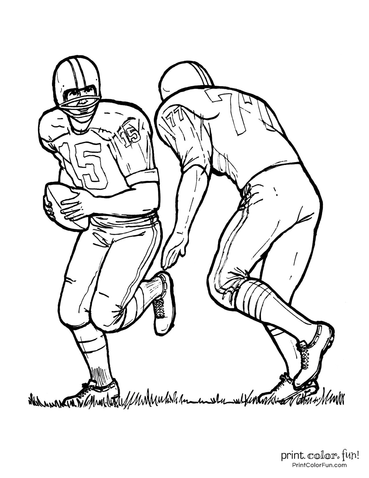 14 football player coloring pages: Free sports printables Print Color