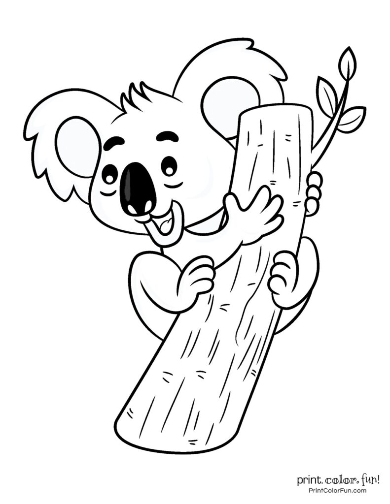 21 free cute Koala coloring pages & clipart printables, at