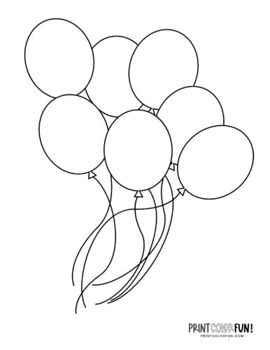 Free floating balloons coloring book page