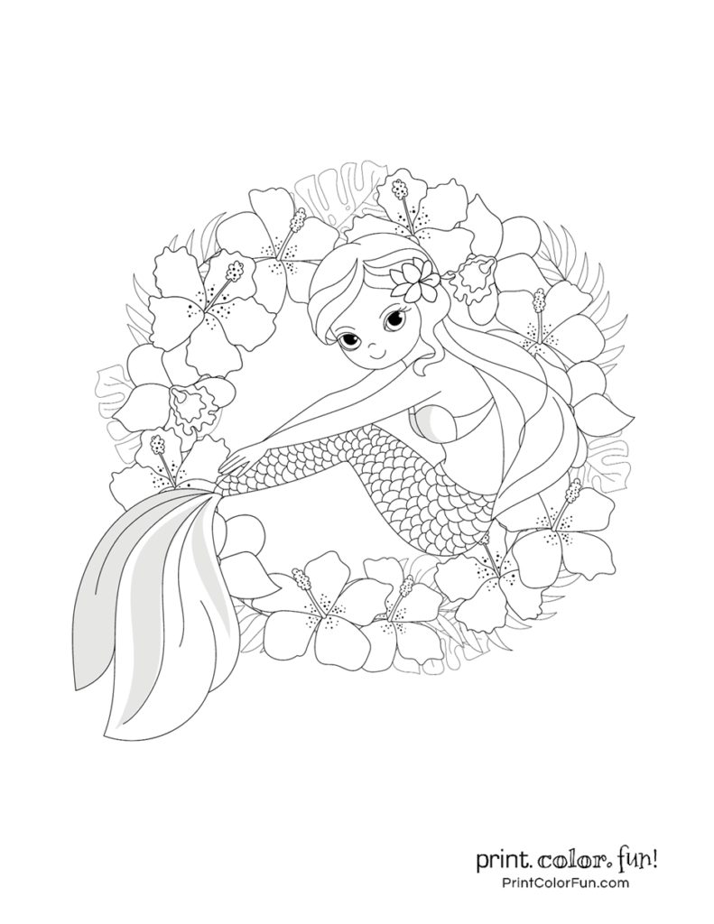 30+ mermaid coloring pages: Free fantasy printables - Print. Color. Fun!