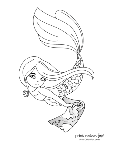 coloring pages for girls mermaid