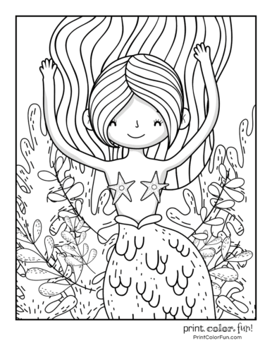 Mermaid Adorable Cute Unicorn Coloring Pages Coloring And Drawing