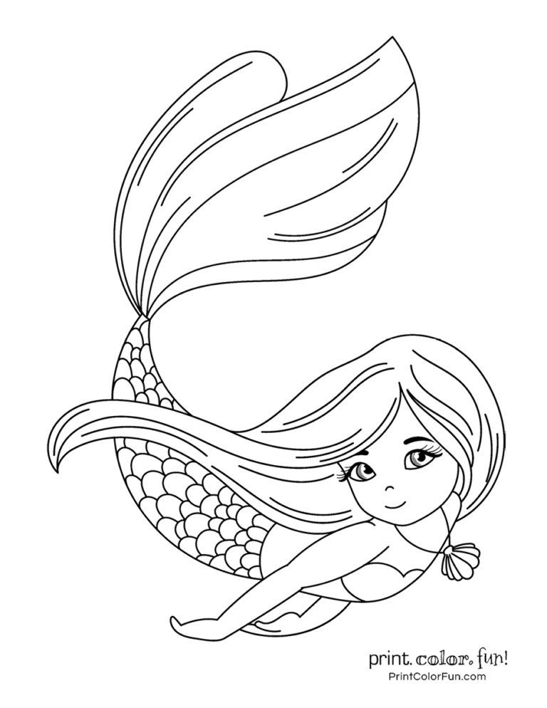 Little Mermaid Coloring Pages Fish