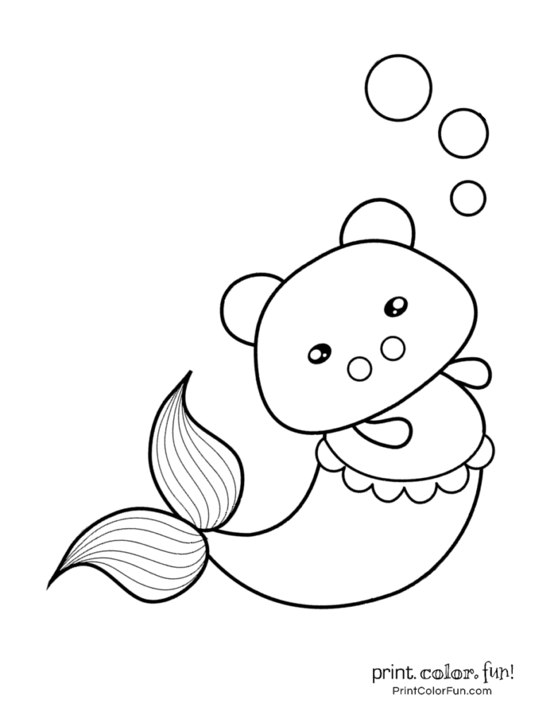 30+ mermaid coloring pages: Free fantasy printables - Print. Color. Fun!