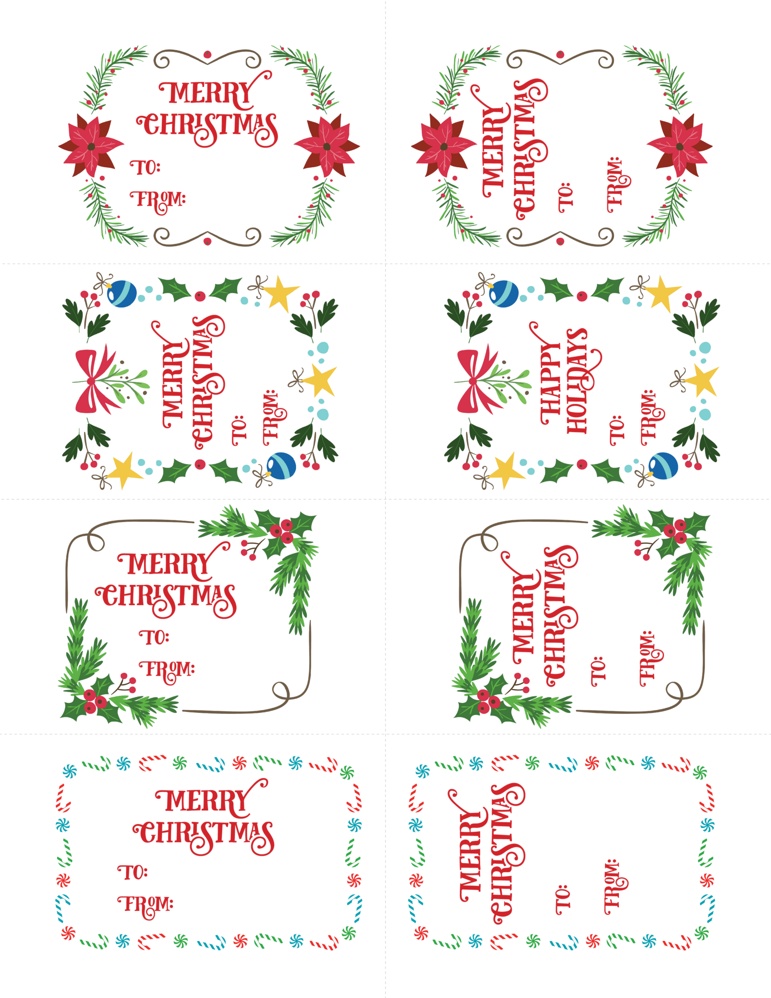 Free Christmas gift tags: Full color ready to print Print Color Fun