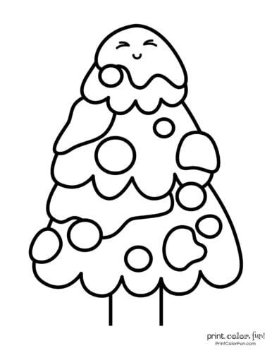 Free printable Christmas tree coloring pages (11)