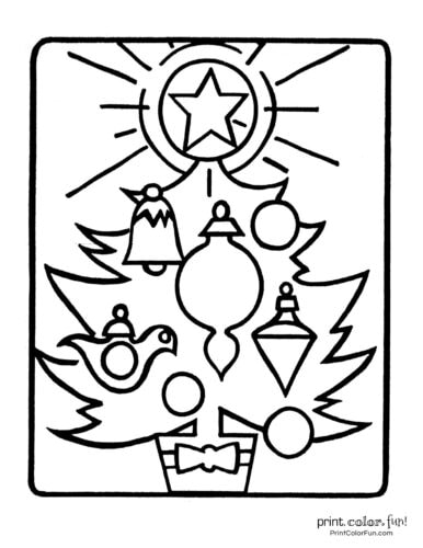 Free printable Christmas tree coloring pages (3)