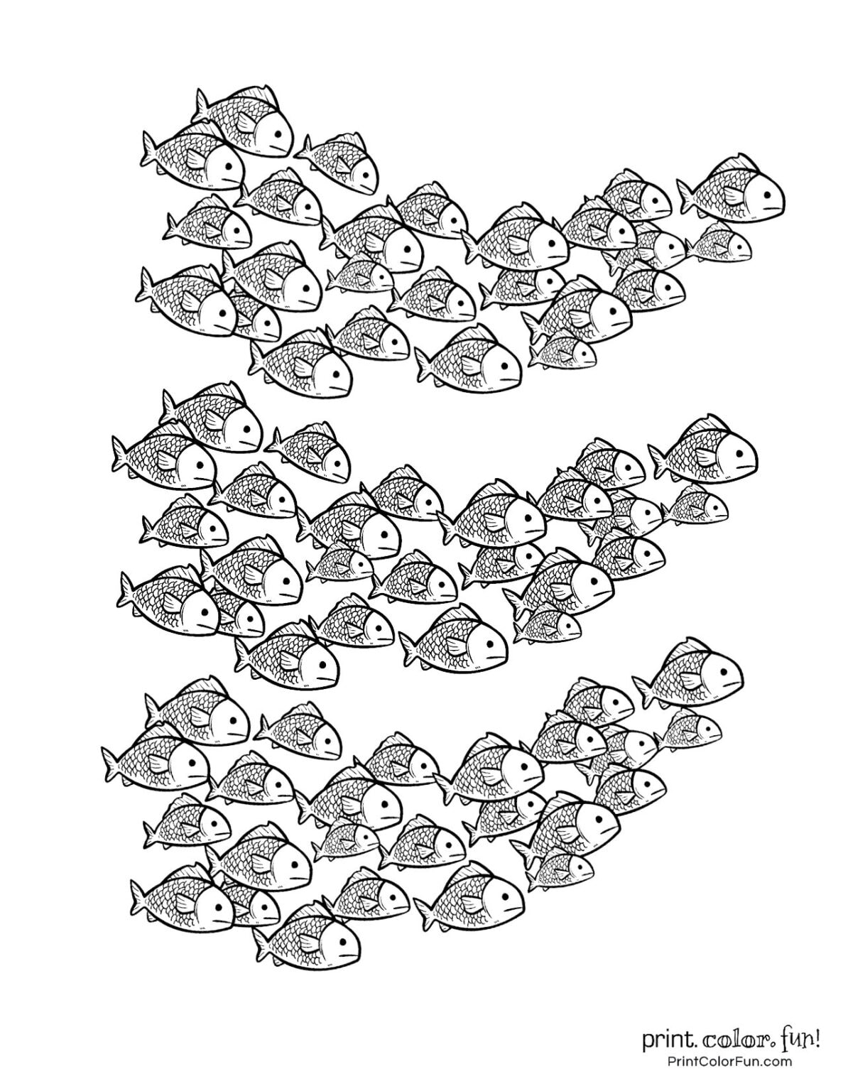Top 100 fish coloring pages: Cute free printables - Print Color Fun!
