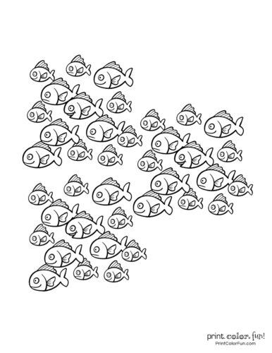 Free school of fish coloring printable page from PrintColorFun com (4)