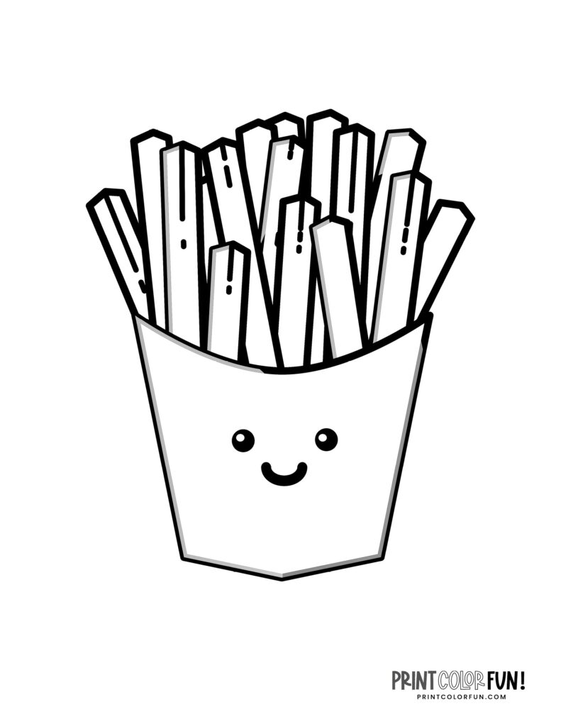 16 French fries clipart & coloring pages for delicious food learning ...