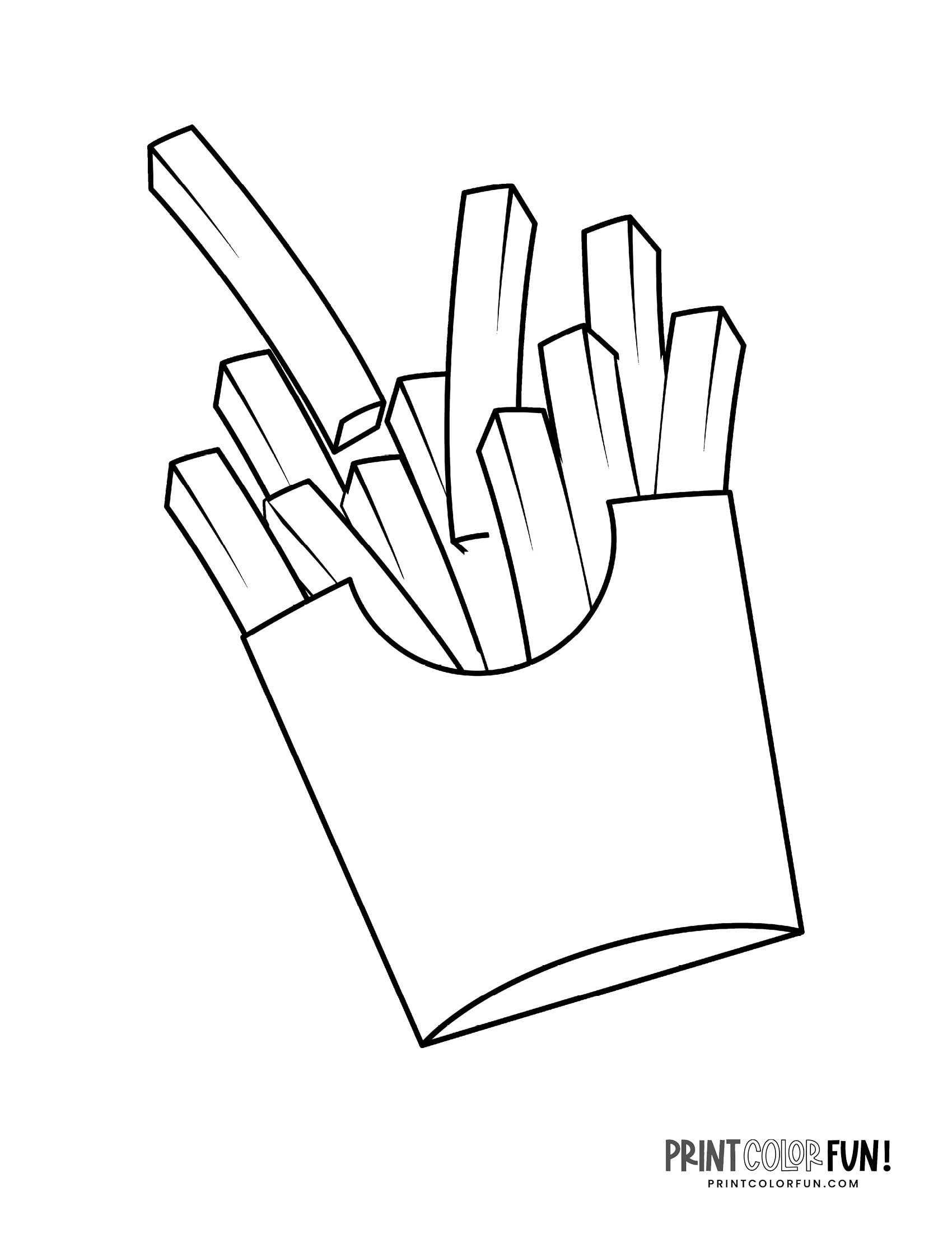 french fries coloring pages print color fun