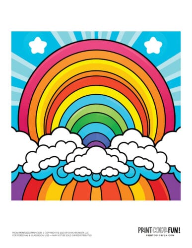 Fun cartoon rainbow color clipart from PrintColorFun com 1