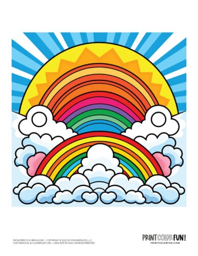 Fun cartoon rainbow color clipart from PrintColorFun com 2