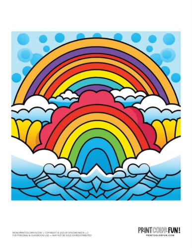 Fun cartoon rainbow color clipart from PrintColorFun com 3