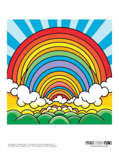 Fun cartoon rainbow color clipart from PrintColorFun com 4