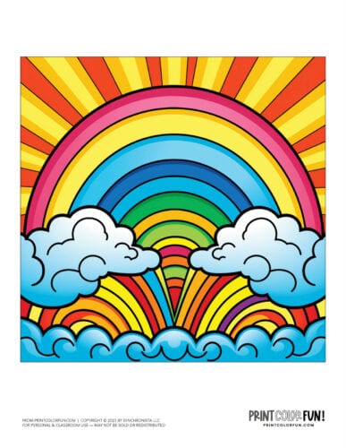 Fun cartoon rainbow color clipart from PrintColorFun com 5