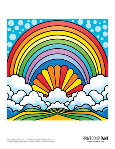 Fun cartoon rainbow color clipart from PrintColorFun com 6