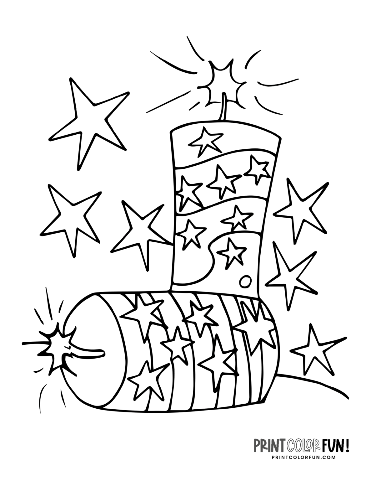Firecracker & fireworks coloring pages: Celebrate with free printables