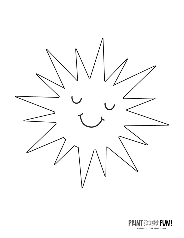24 fun sun coloring pages, at PrintColorFun.com
