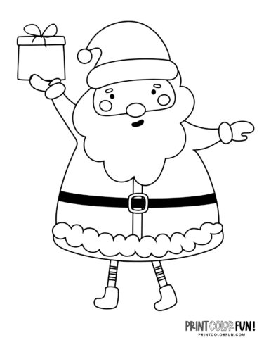 Funny cartoon Santa Christmas printable from PrintColorFun com