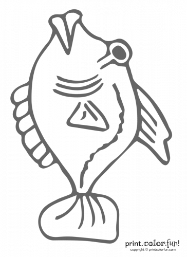 Funny fish free coloring page
