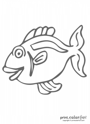 Funny fish free coloring page