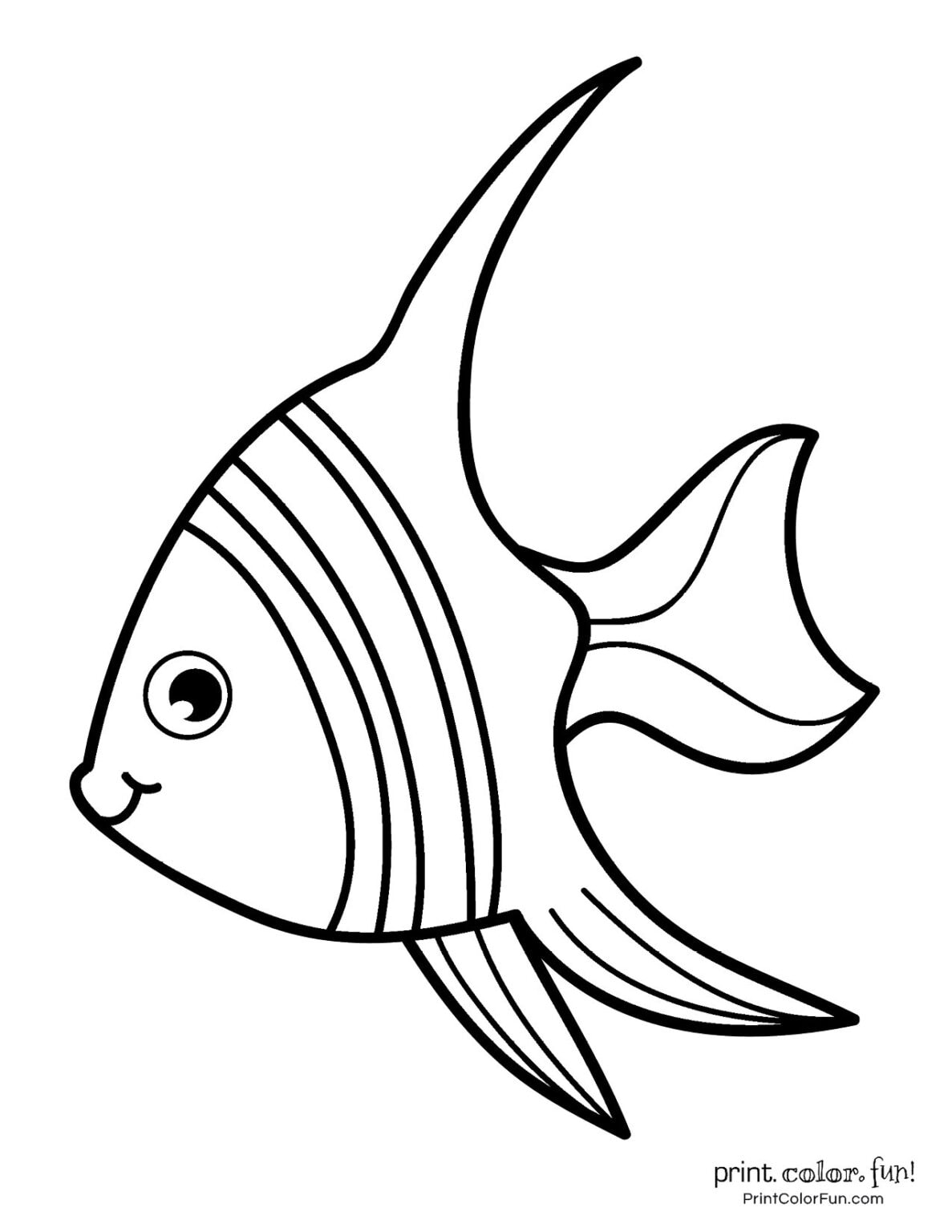 Top 100 fish coloring pages: Cute free printables, at PrintColorFun.com