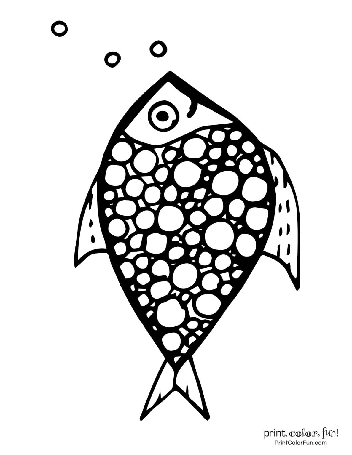 Top 100 fish coloring pages: Cute free printables, at PrintColorFun.com