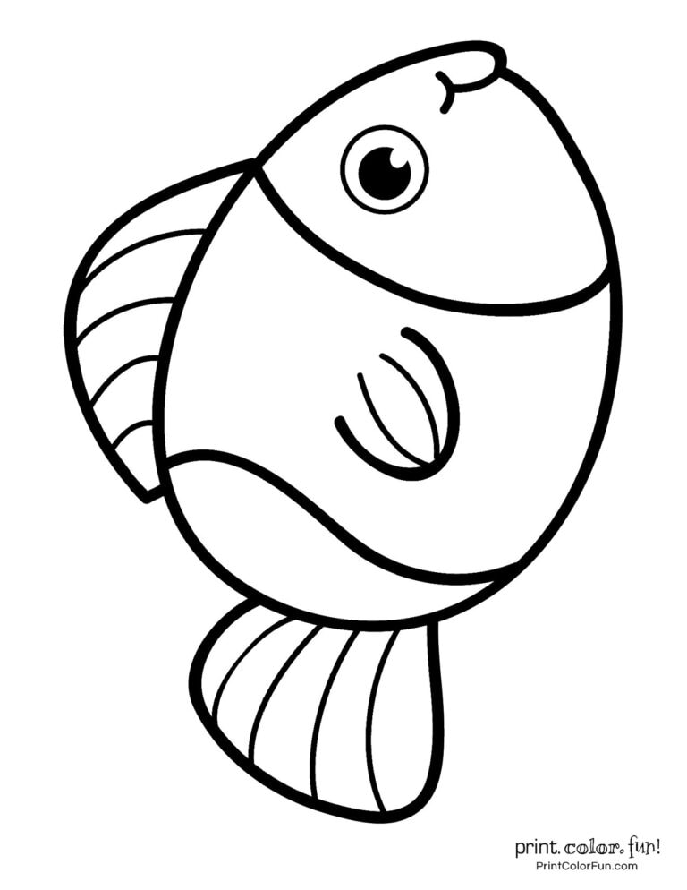 Top 100 fish coloring pages: Cute free printables, at PrintColorFun.com