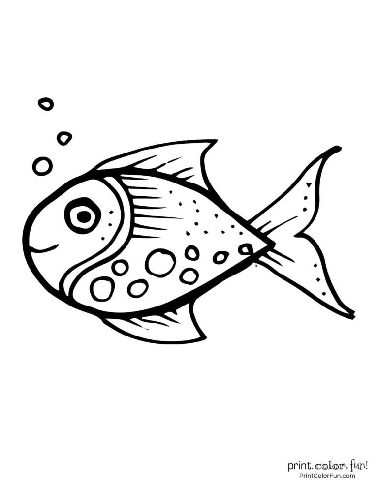 Top 100 fish coloring pages: Cute free printables, at PrintColorFun.com