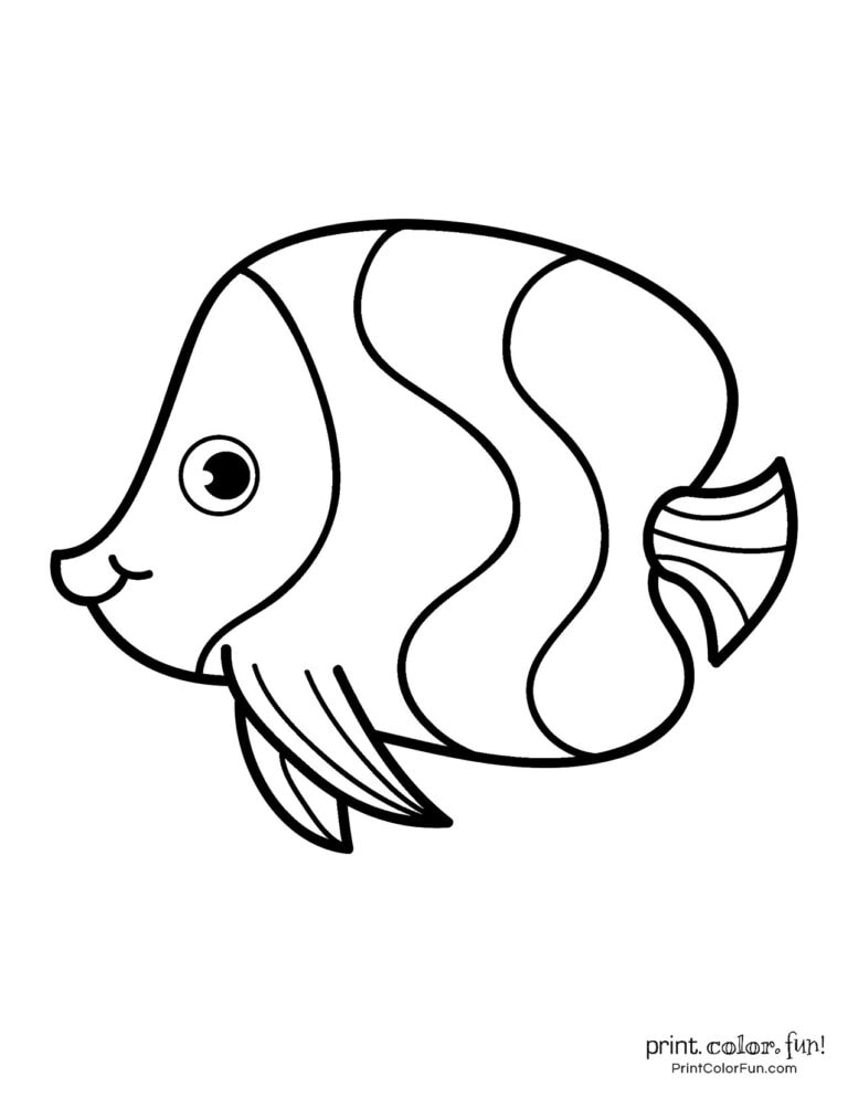 Top 100 fish coloring pages: Cute free printables, at PrintColorFun.com