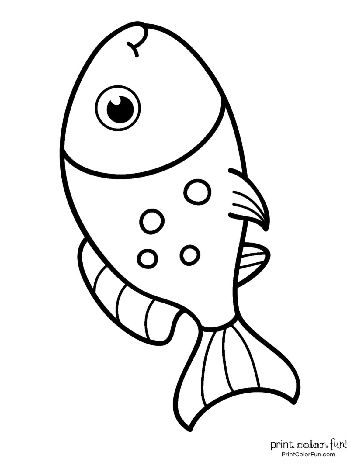 Top 100 fish coloring pages: Cute free printables, at PrintColorFun.com